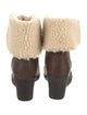 UGG Leather Fur Trim Lace-Up Boots