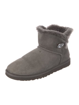 UGG Suede Crystal Embellishments Lace-Up Boots