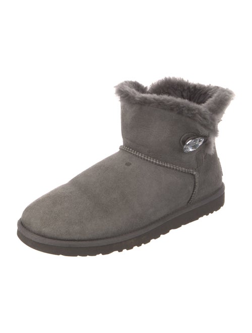 UGG Suede Crystal Embellishments Lace-Up Boots