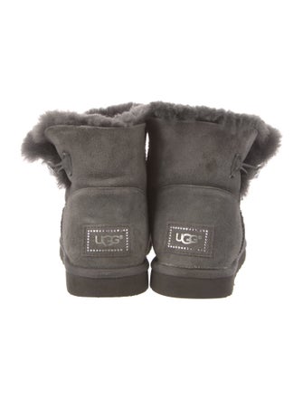 UGG Suede Crystal Embellishments Lace-Up Boots