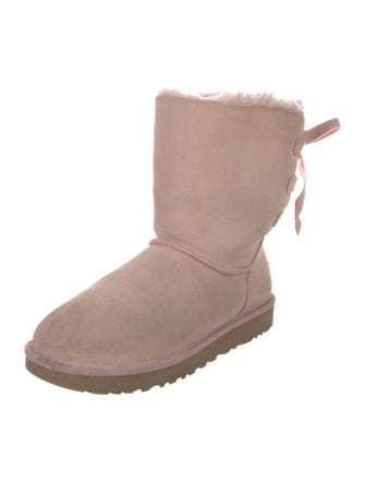 UGG Suede Bow Accents Lace-Up Boots
