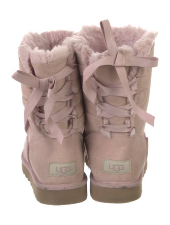 UGG Suede Bow Accents Lace-Up Boots