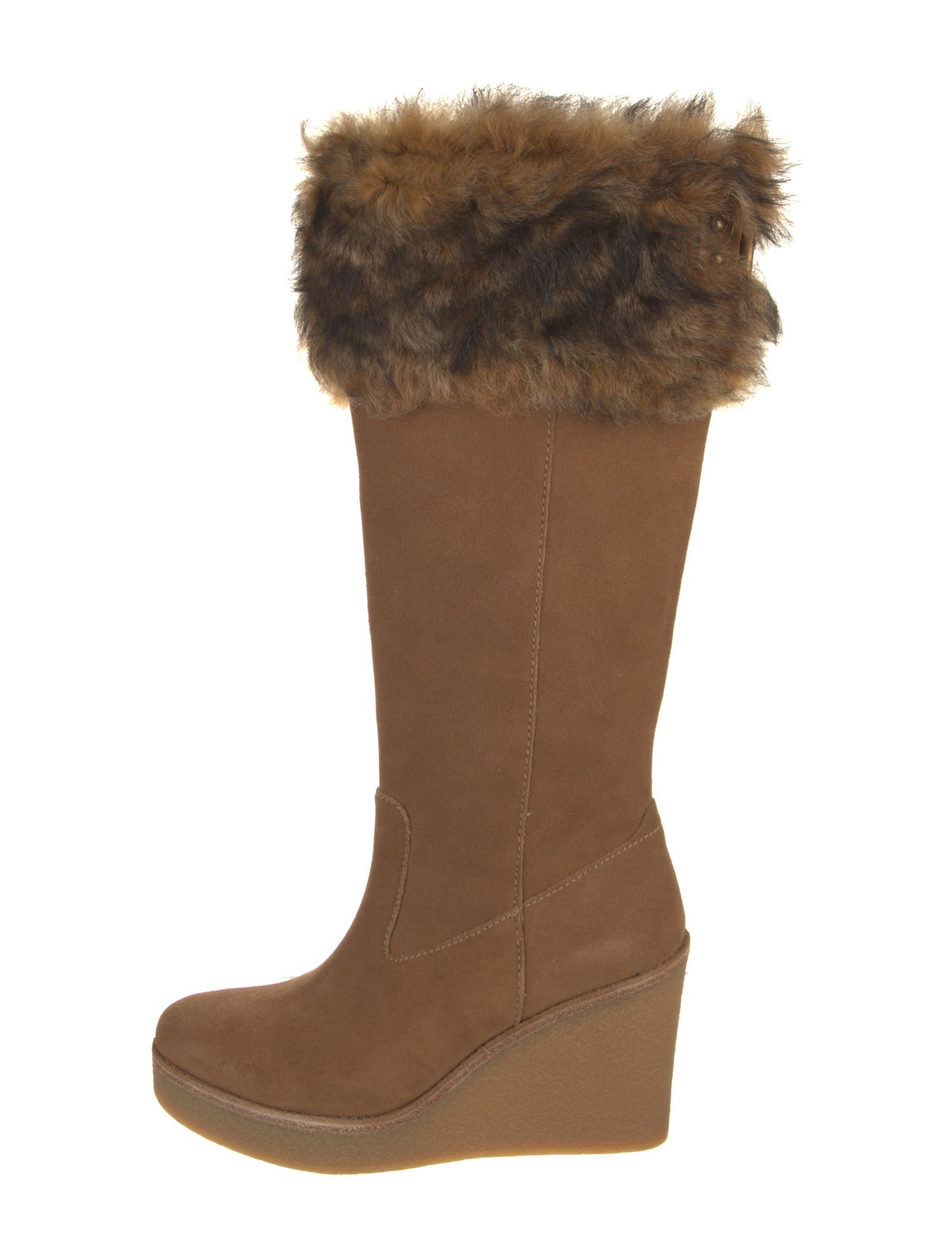 UGG Suede Faux Fur Trim Boots