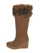 UGG Suede Faux Fur Trim Boots