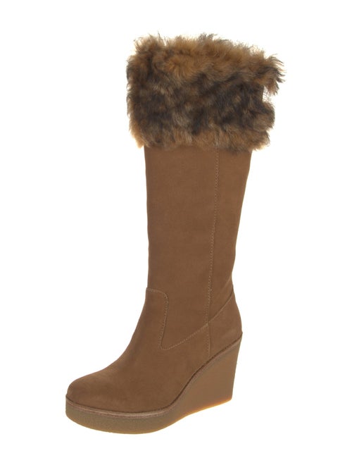 UGG Suede Faux Fur Trim Boots
