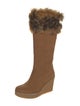 UGG Suede Faux Fur Trim Boots