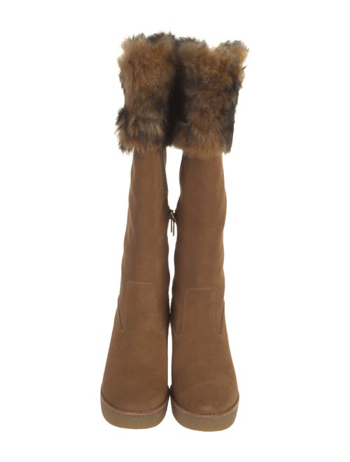 UGG Suede Faux Fur Trim Boots