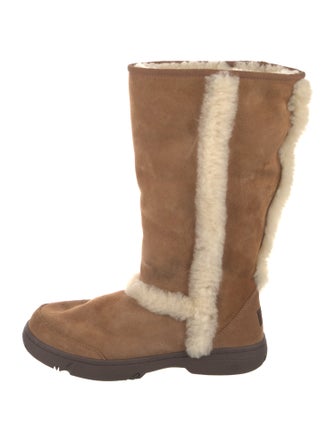 UGG Suede Fur Trim Boots