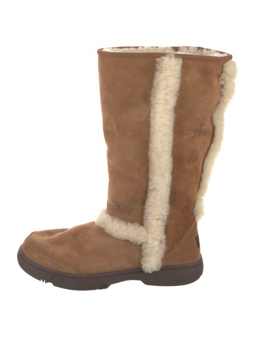UGG Suede Fur Trim Boots