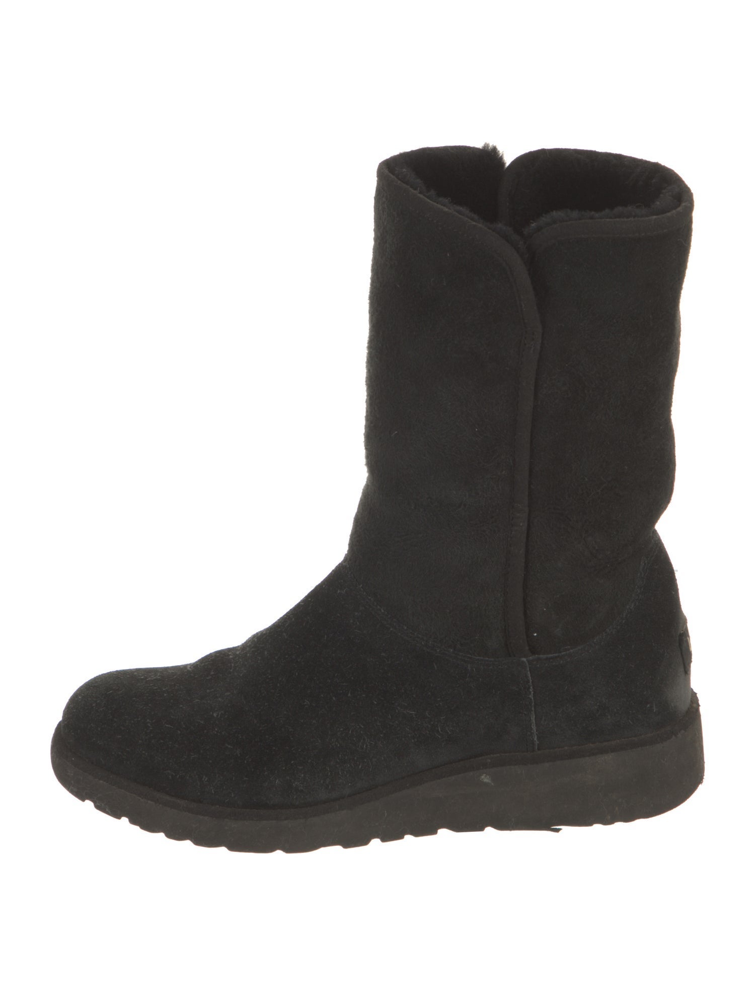 UGG Suede Fur Trim Boots