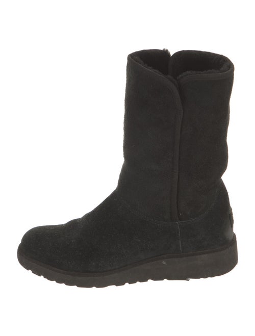 UGG Suede Fur Trim Boots