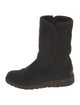 UGG Suede Fur Trim Boots