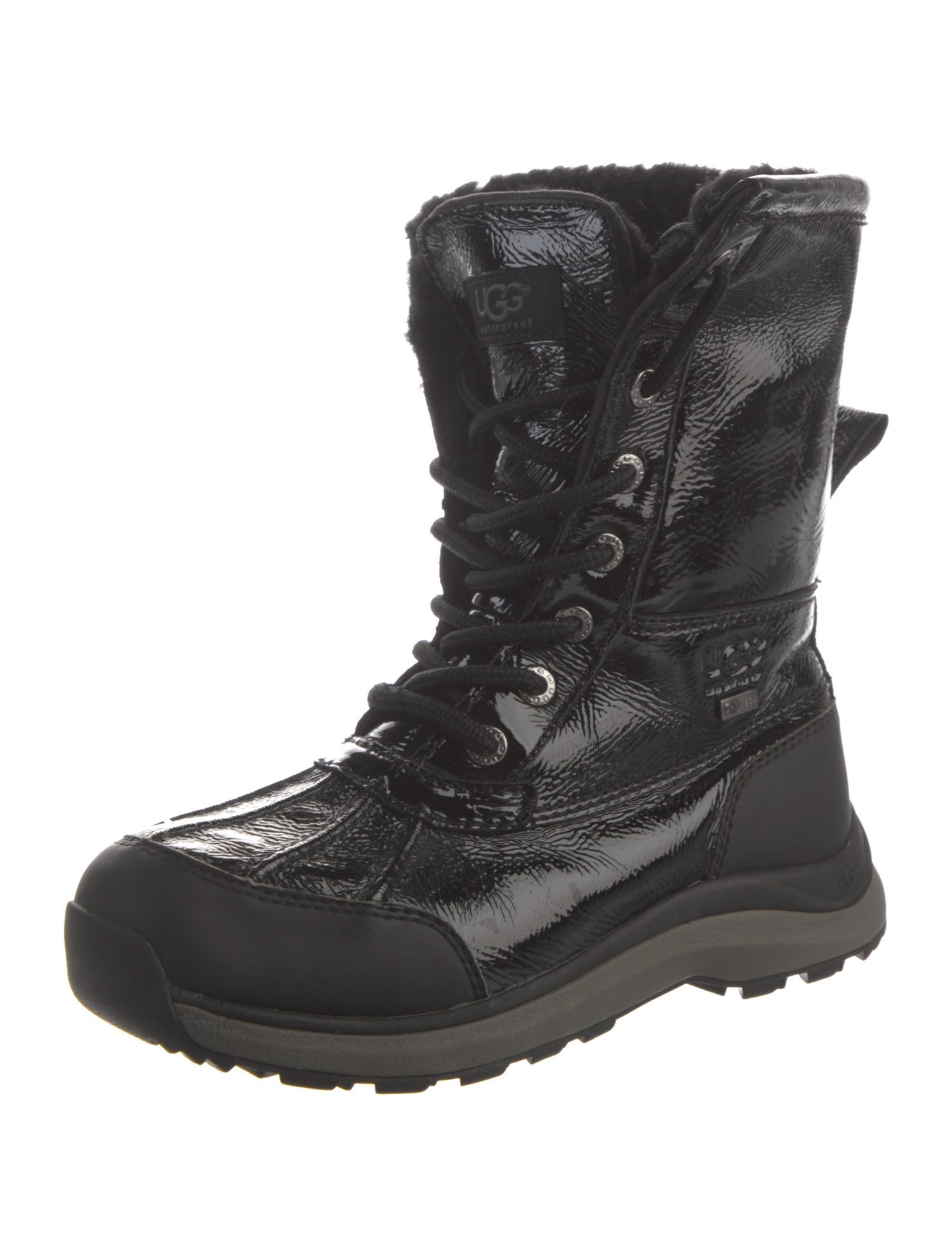 UGG Patent Leather Lace-Up Boots