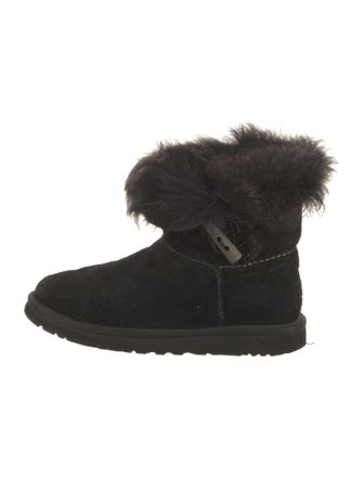 UGG Suede Fur Trim Boots