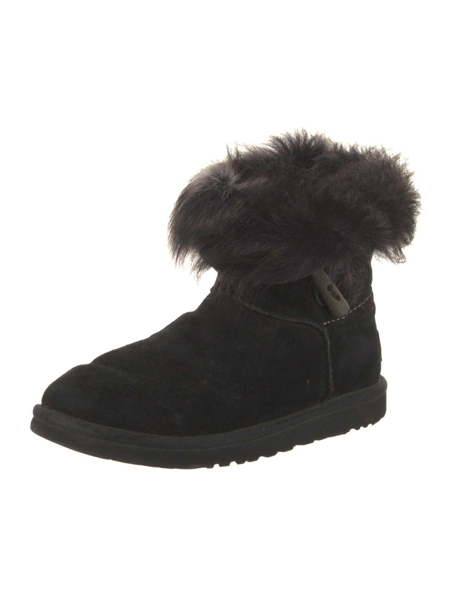 UGG Suede Fur Trim Boots