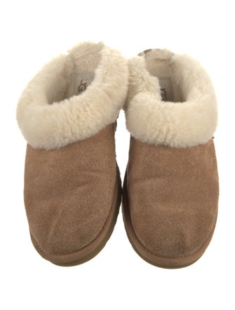 UGG Suede Fur Trim Mules