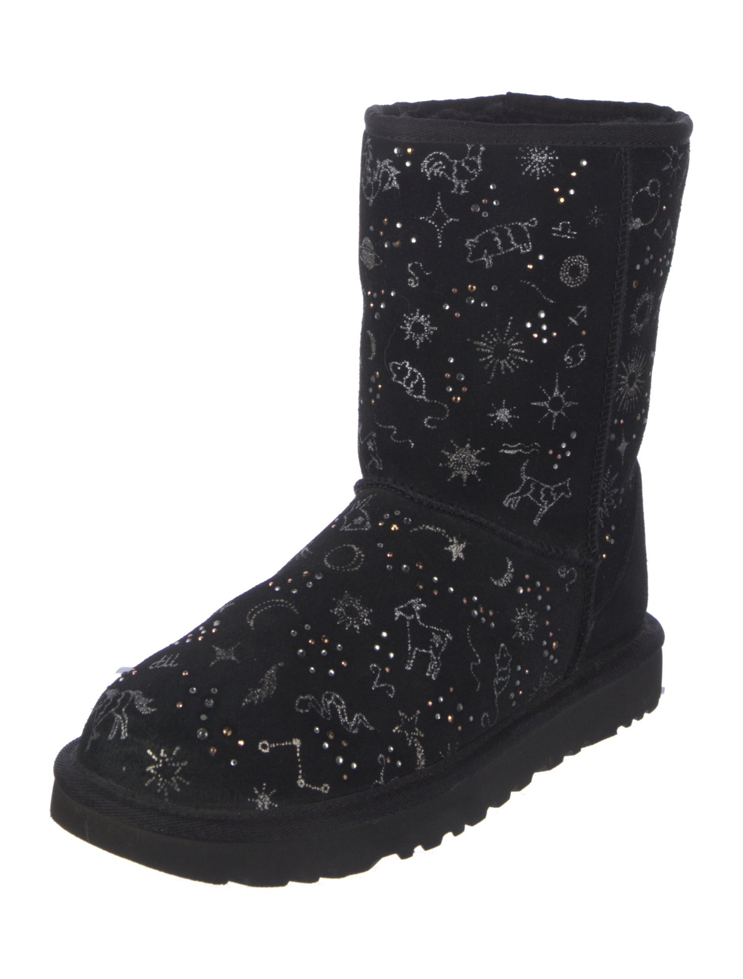 UGG Suede Crystal Embellishments Boots