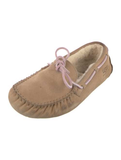 UGG Suede Fur Trim Moccasins
