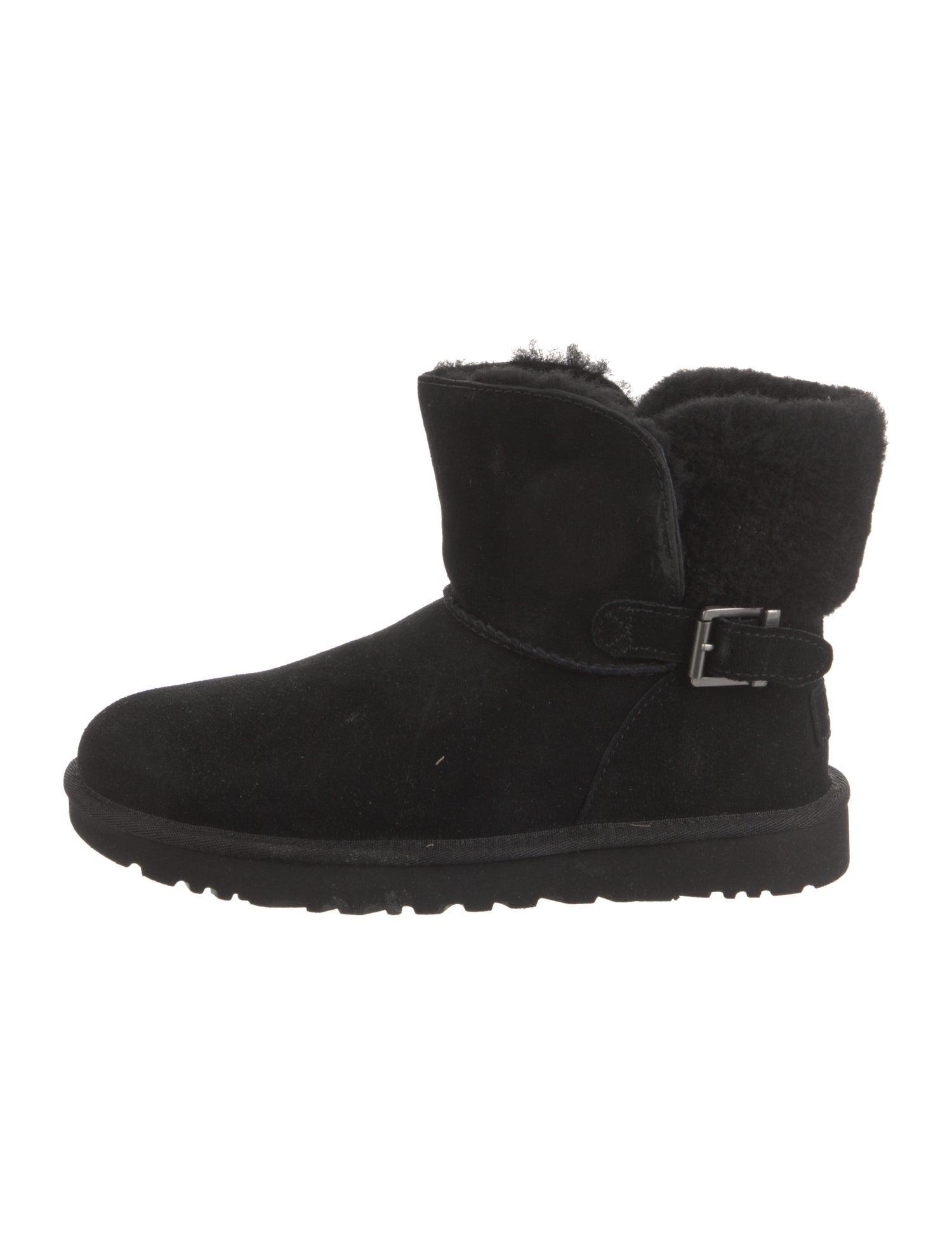 UGG Suede Fur Trim Boots