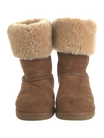 UGG Suede Fur Trim Boots