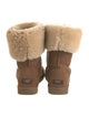 UGG Suede Fur Trim Boots