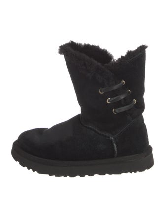 UGG Suede Leather Trim Embellishment Combat Boots