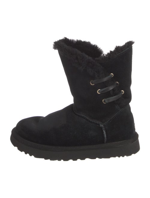 UGG Suede Leather Trim Embellishment Combat Boots