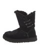 UGG Suede Leather Trim Embellishment Combat Boots