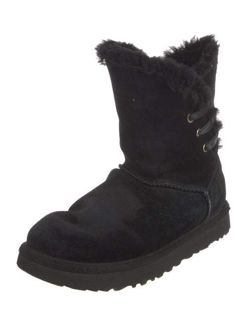 UGG Suede Leather Trim Embellishment Combat Boots