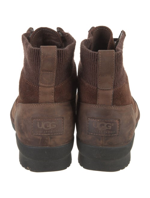 UGG Suede Colorblock Pattern Combat Boots