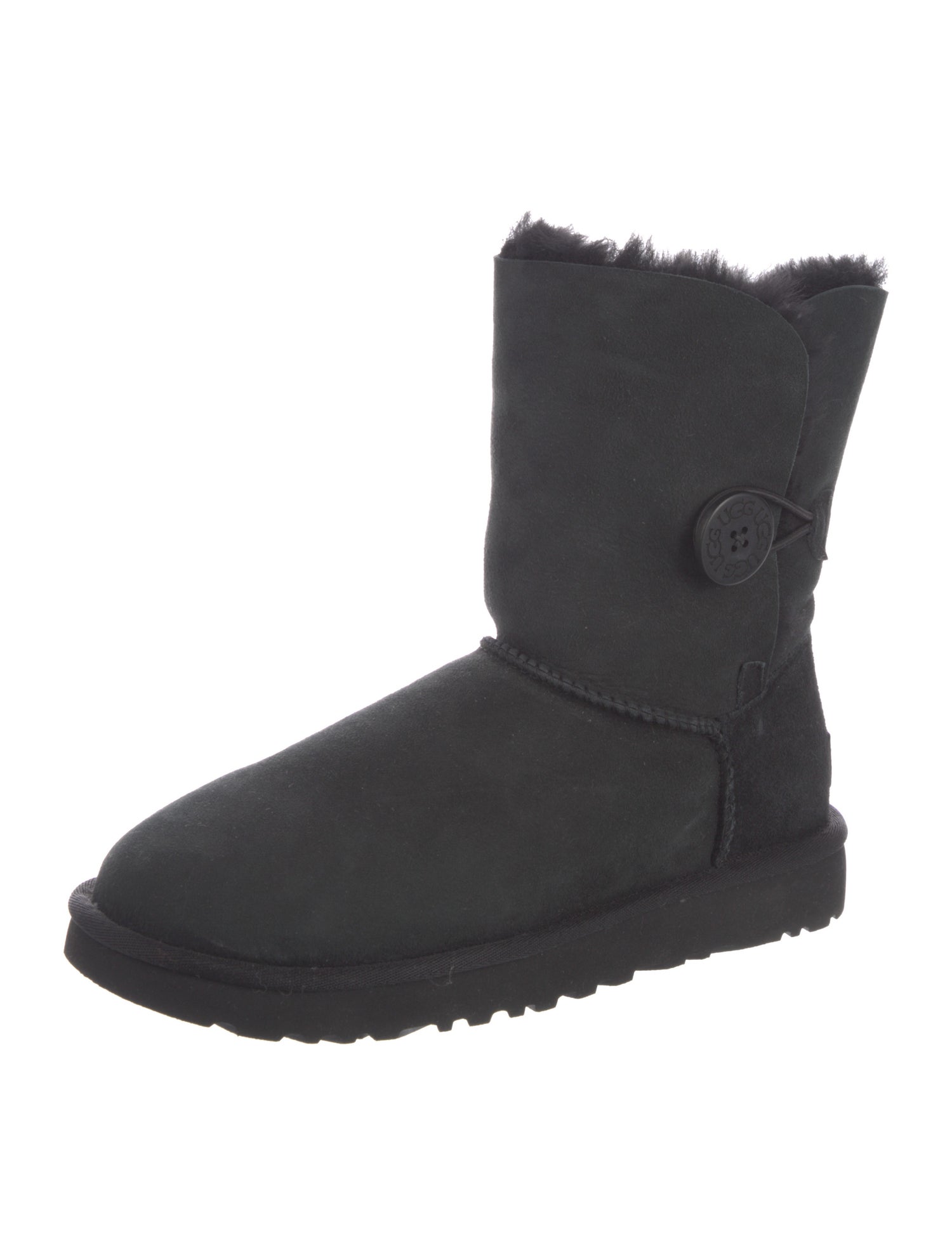 UGG Suede Fur Trim Boots