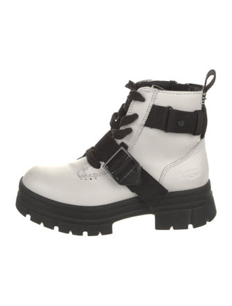 UGG Leather Colorblock Pattern Combat Boots