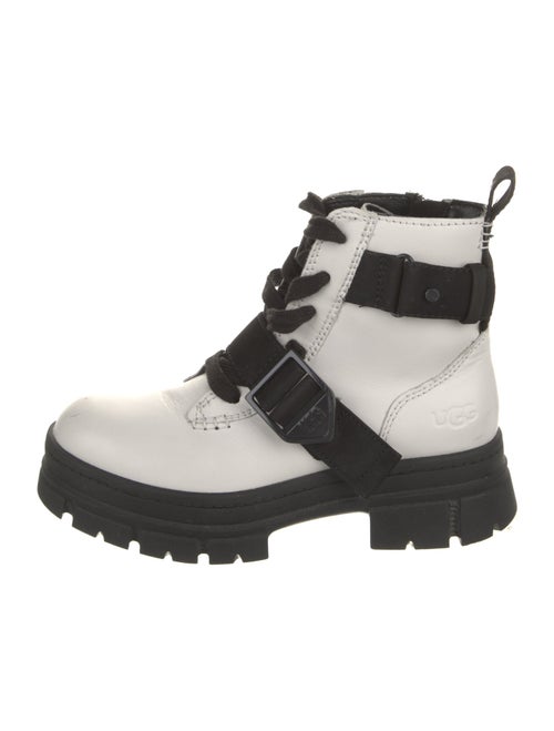 UGG Leather Colorblock Pattern Combat Boots