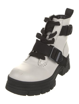 UGG Leather Colorblock Pattern Combat Boots