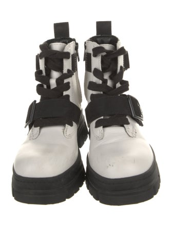 UGG Leather Colorblock Pattern Combat Boots