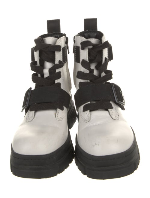 UGG Leather Colorblock Pattern Combat Boots
