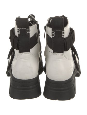 UGG Leather Colorblock Pattern Combat Boots
