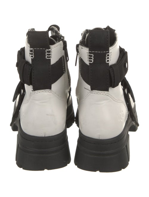 UGG Leather Colorblock Pattern Combat Boots