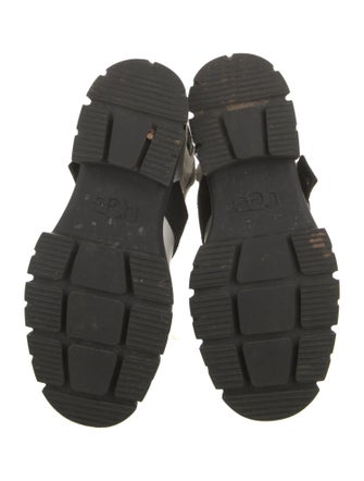 UGG Leather Colorblock Pattern Combat Boots