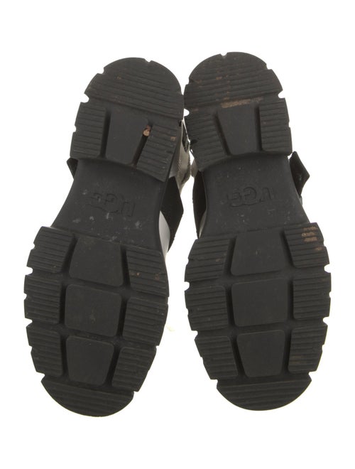 UGG Leather Colorblock Pattern Combat Boots