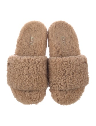 UGG Shearling Fur Trim Slides