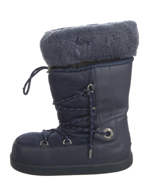 UGG Nylon Fur Trim Lace-Up Boots