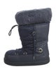 UGG Nylon Fur Trim Lace-Up Boots