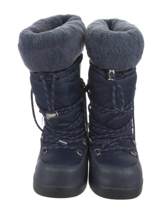 UGG Nylon Fur Trim Lace-Up Boots