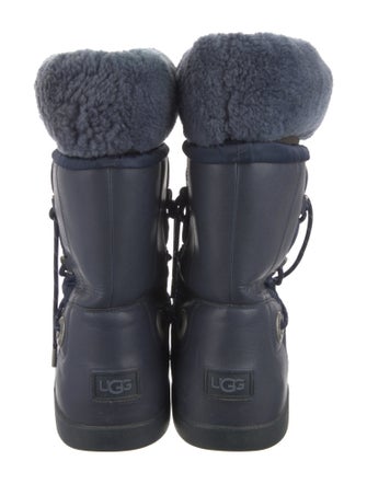 UGG Nylon Fur Trim Lace-Up Boots