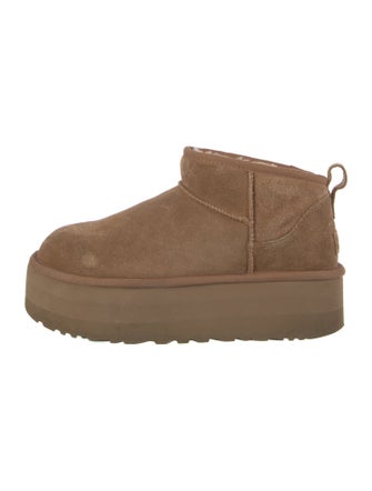 UGG Suede Fur Trim Boots