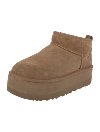 UGG Suede Fur Trim Boots