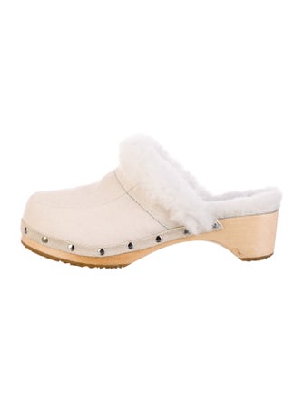 UGG Suede Fur Trim Mules