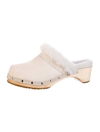 UGG Suede Fur Trim Mules