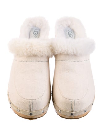 UGG Suede Fur Trim Mules